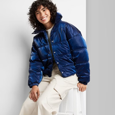 Women's Iridescent Shine Duvet Puffer Jacket - Wild Fable™ | Target