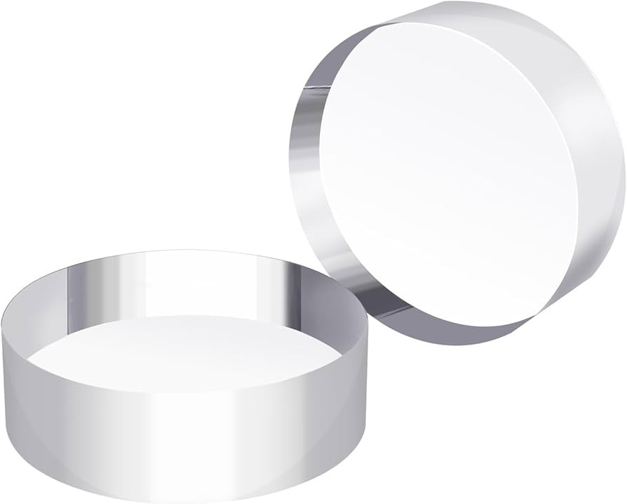 Acrylic Round Display Block, 2 Pieces 3 x 3 x 1 Inches Edge Polished Clear Display Pedestal Displ... | Amazon (US)