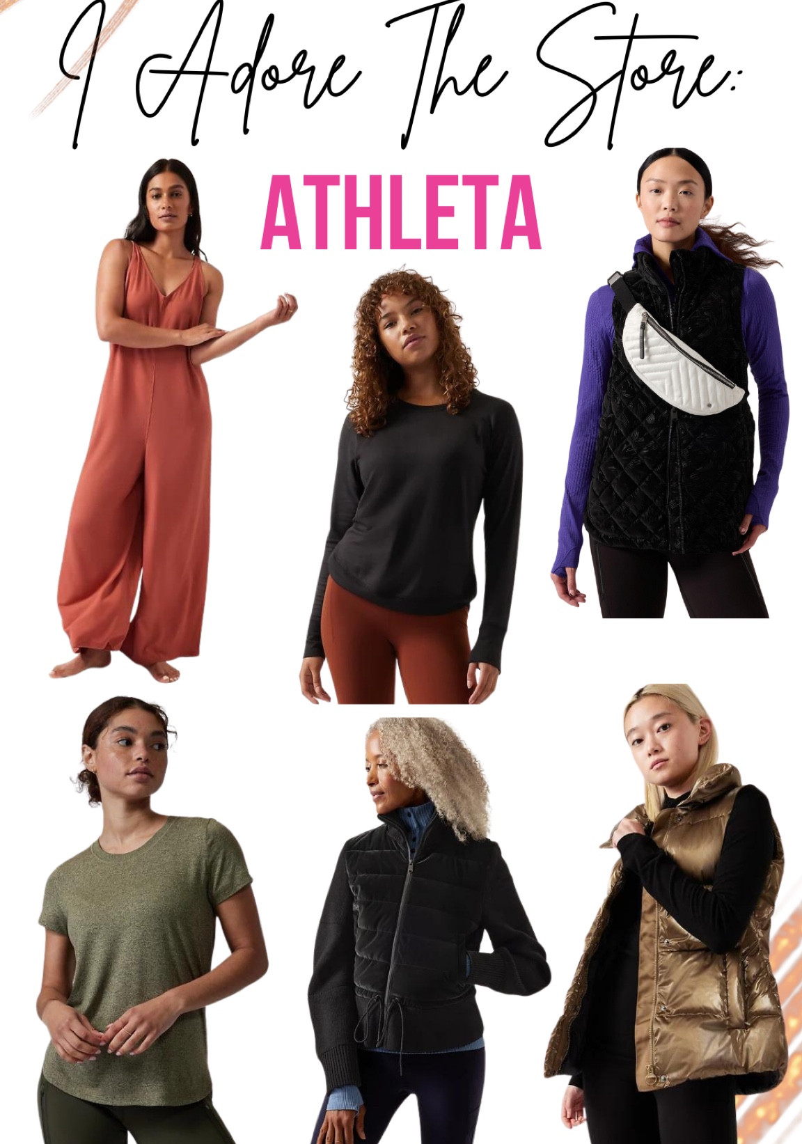 Athleta faves!!!
- downtown metallic vest
- Hanover hybrid jacket
- kinetic shine waistbag
- uptempo tee
- mindset sweatshirt 

#LTKunder100 #LTKCyberweek #LTKfit