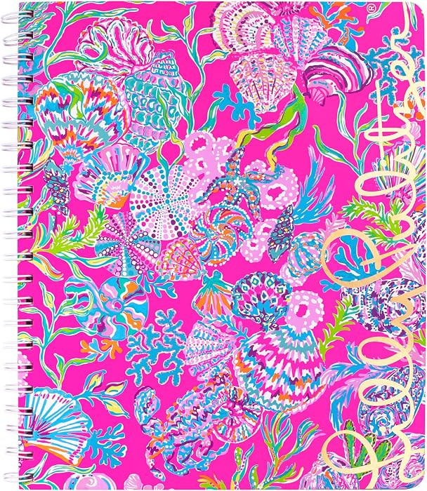 Lilly Pulitzer Large Pink Hardcover Spiral Notebook, 11" x 9.5" with 160 College Ruled Pages, She... | Amazon (US)