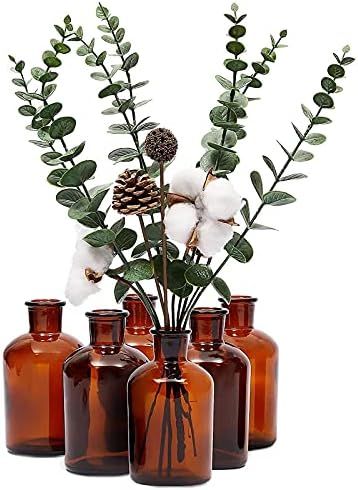 Amber Glass Bottles, Vintage Style Pharmacy Bottles (2.5 x 4.8 In, 6 Pack) | Amazon (US)