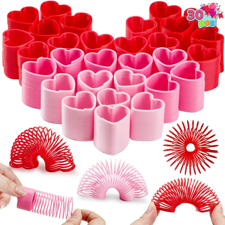 JOYIN 30 Packs Valentineâ€™s Day Party Favors with Mini Springs Toys, Multi-Color Heart Coil... | Walmart (US)