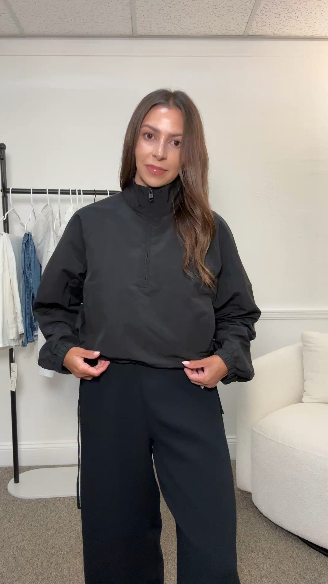 @aritzia half zip windbreaker jacket. Wearing size small

#LTKootd #LTKSeasonal #LTKPetite