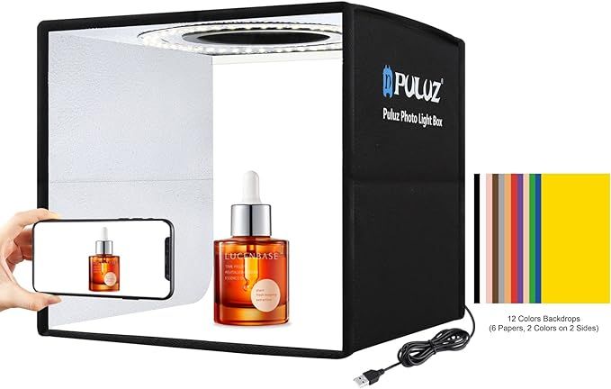 Photo Studio Box, PULUZ Mini Folding Lightbox LED Ring Light Portable Photo Studio Photography Sh... | Amazon (US)