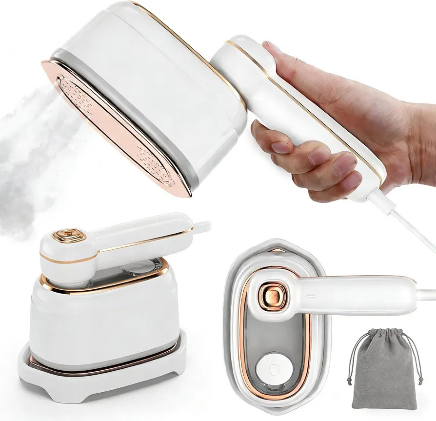 Travel Steamer for Clothes, 1200W Mini Travel Iron with Steam, Handheld Rotary Garment Iron, Wrin... | Amazon (US)