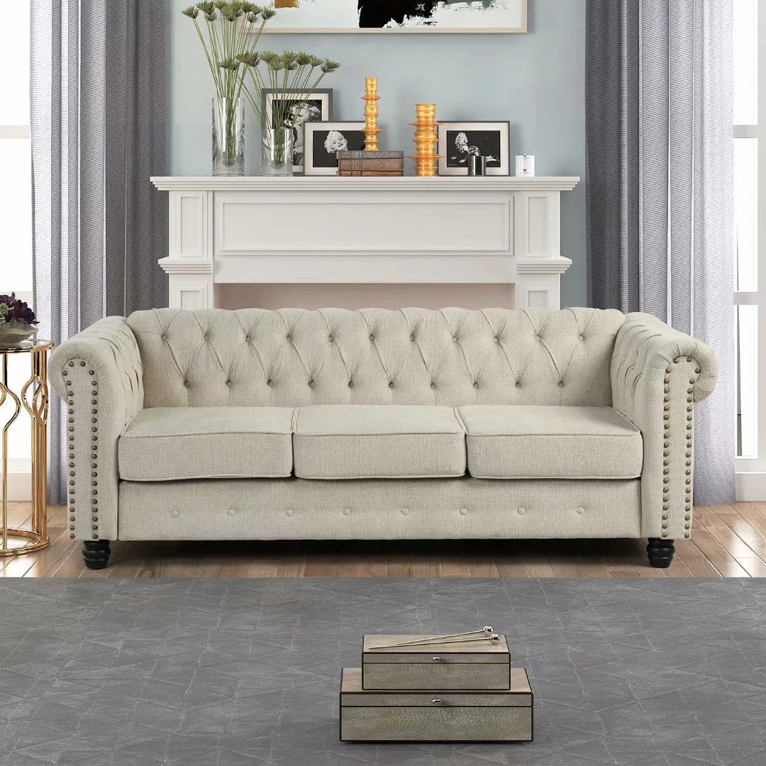 Adolina 80" Rolled Arm Chesterfield Sofa | Wayfair North America