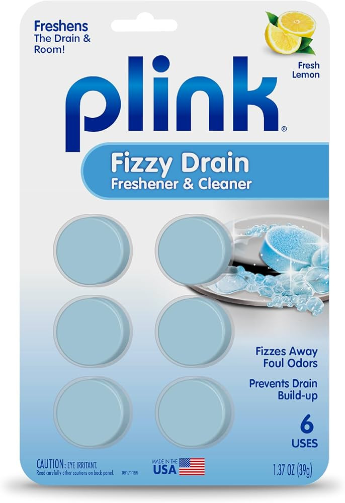 Plink Fizzy Drain Freshener and Cleaner, Prevents Clogs and Removes Odors in Household Sinks, Lem... | Amazon (US)
