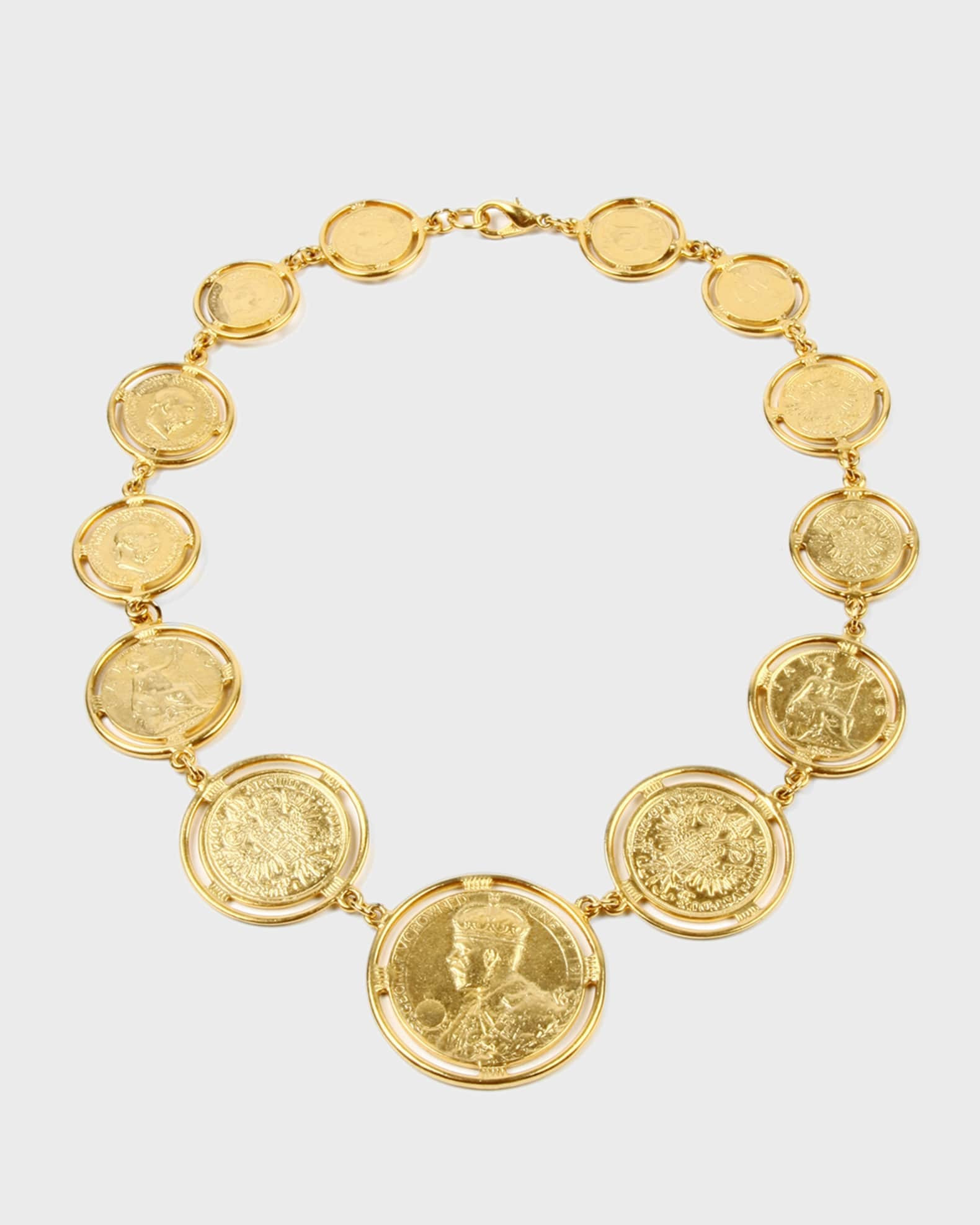 24k Gold Electroplate Coin Statement Necklace | Neiman Marcus