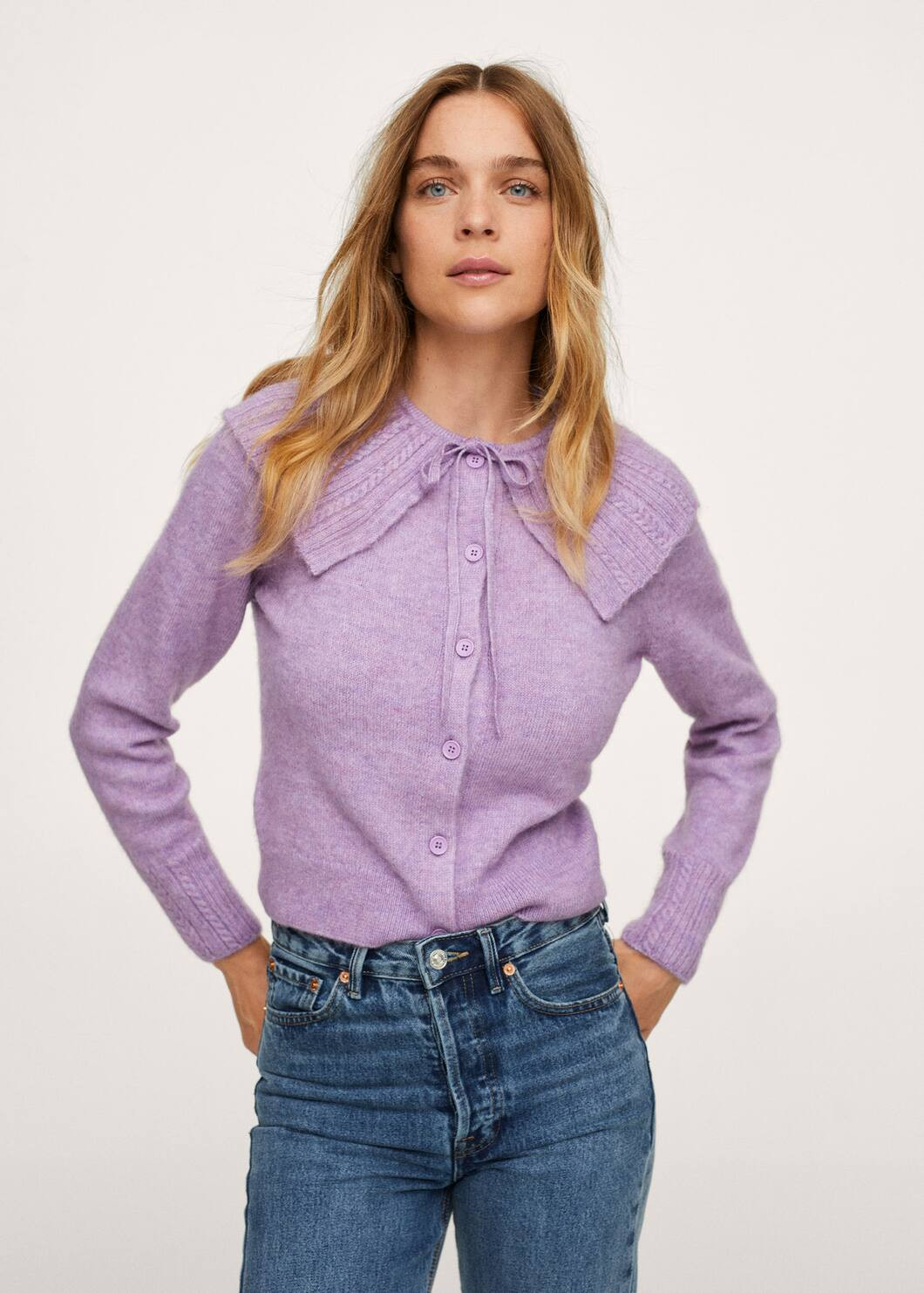 Baby doll-neck cardigan | MANGO (US)