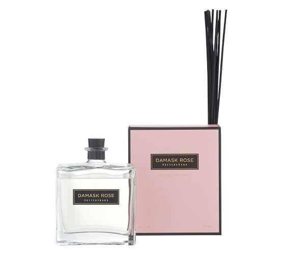 Square Reed Diffuser, Damask Rose - 9.75 oz. | Pottery Barn (US)