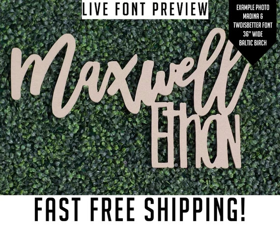 Stacked Custom name sign 12 48 wide wood name | Etsy | Etsy (US)