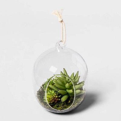 6" x 4.2" Glass Terrarium with Succulents Green/Clear - Threshold™ | Target