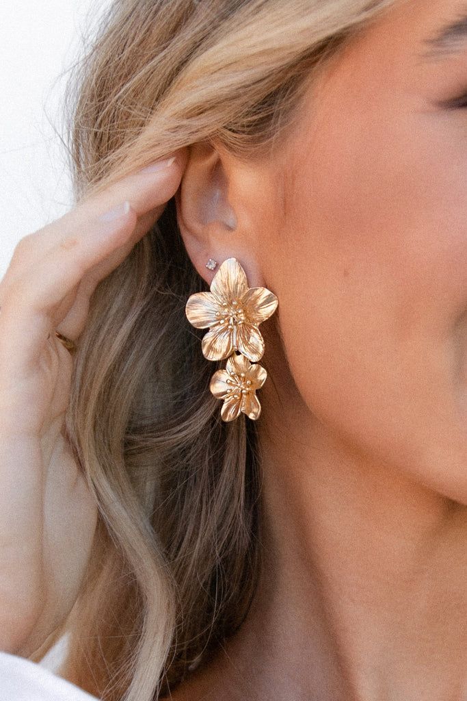 Alexa Flower Earrings - Gold | Petal & Pup (US)