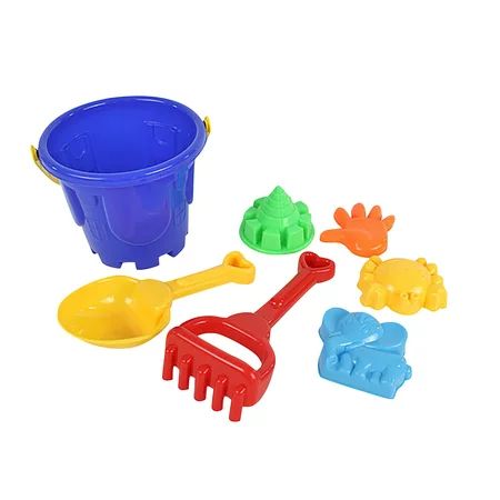 Meitianfacai Beach Toys 7pcs Beach Sand Toy Set For Kids Beach Shovels Spade Tool Kit With Mesh Bag | Walmart (US)