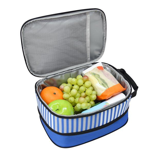 Your Zone Expandable/Insulated Lunch Bag with 2 pockets&2 soft handle - Walmart.com | Walmart (US)