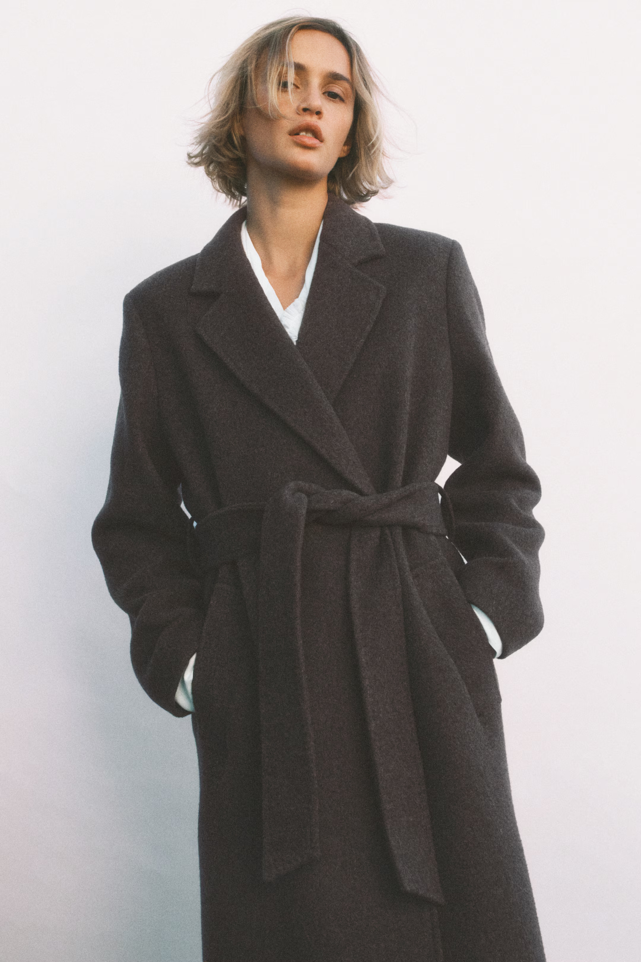 Wool-Blend Tie-Belt Coat | H&M (US + CA)