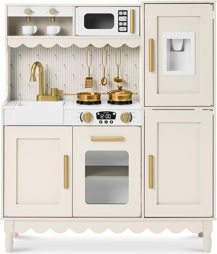 Best Choice Products Play Kitchen for Kids, Cottage Style Kids Kitchen Playset for Toddlers, Pret... | Amazon (US)
