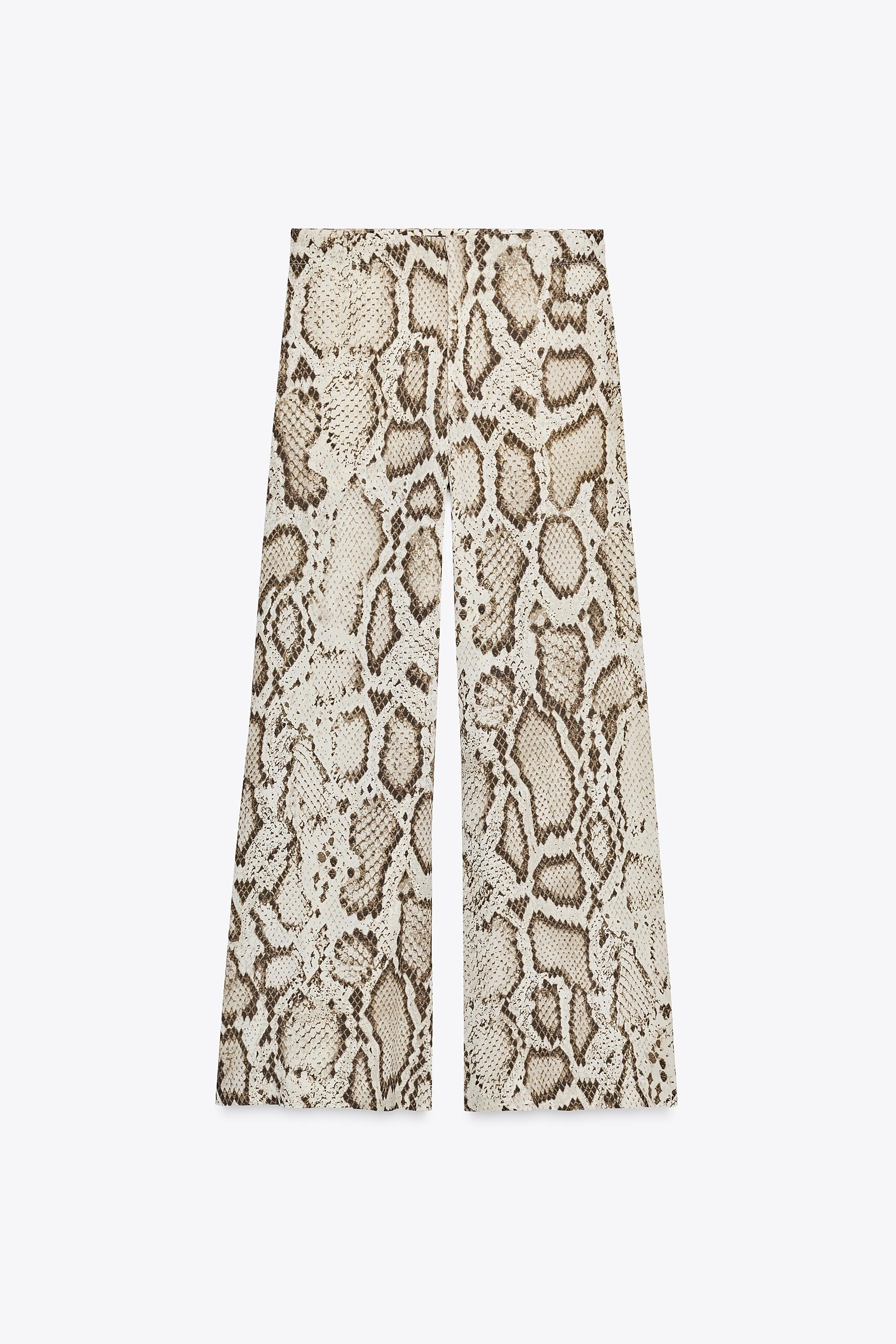 ZW COLLECTION ANIMAL PRINT SEMI-SHEER PANTS | Zara US