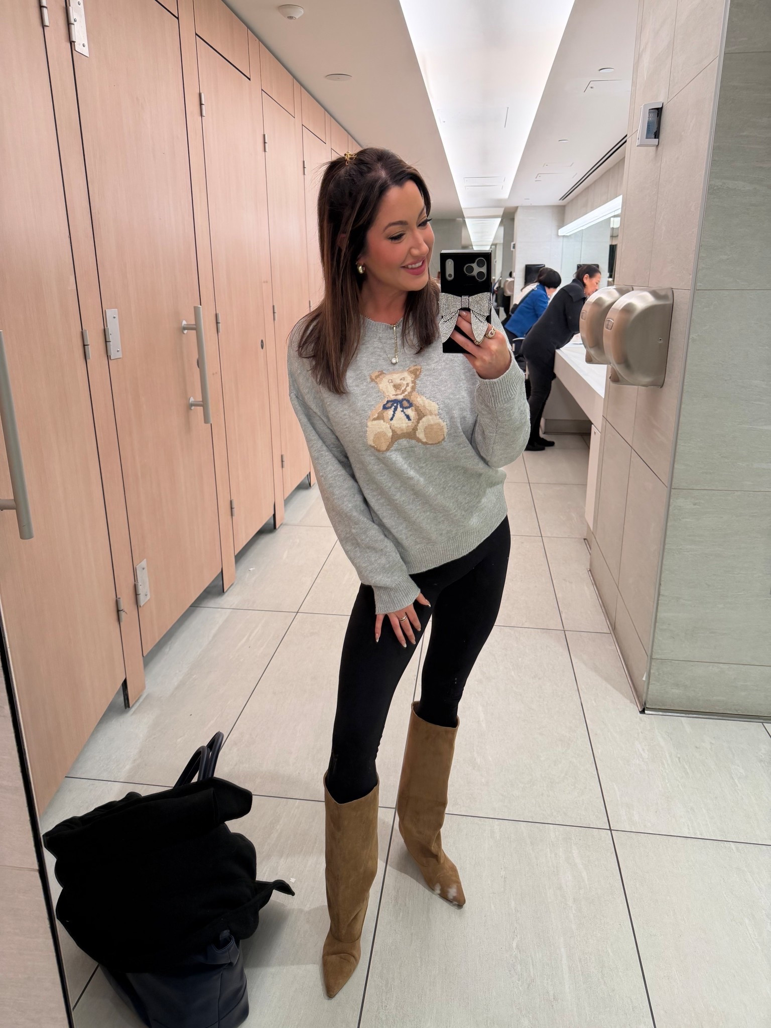 Wearing a size small in the sweater 

#LTKBeauty #LTKTravel #LTKootd