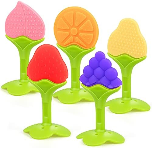 SHARE&CARE BPA Free Silicone Fruit Baby Teether Toy with Storage Case, for 3 Months Above Infant Sor | Amazon (US)