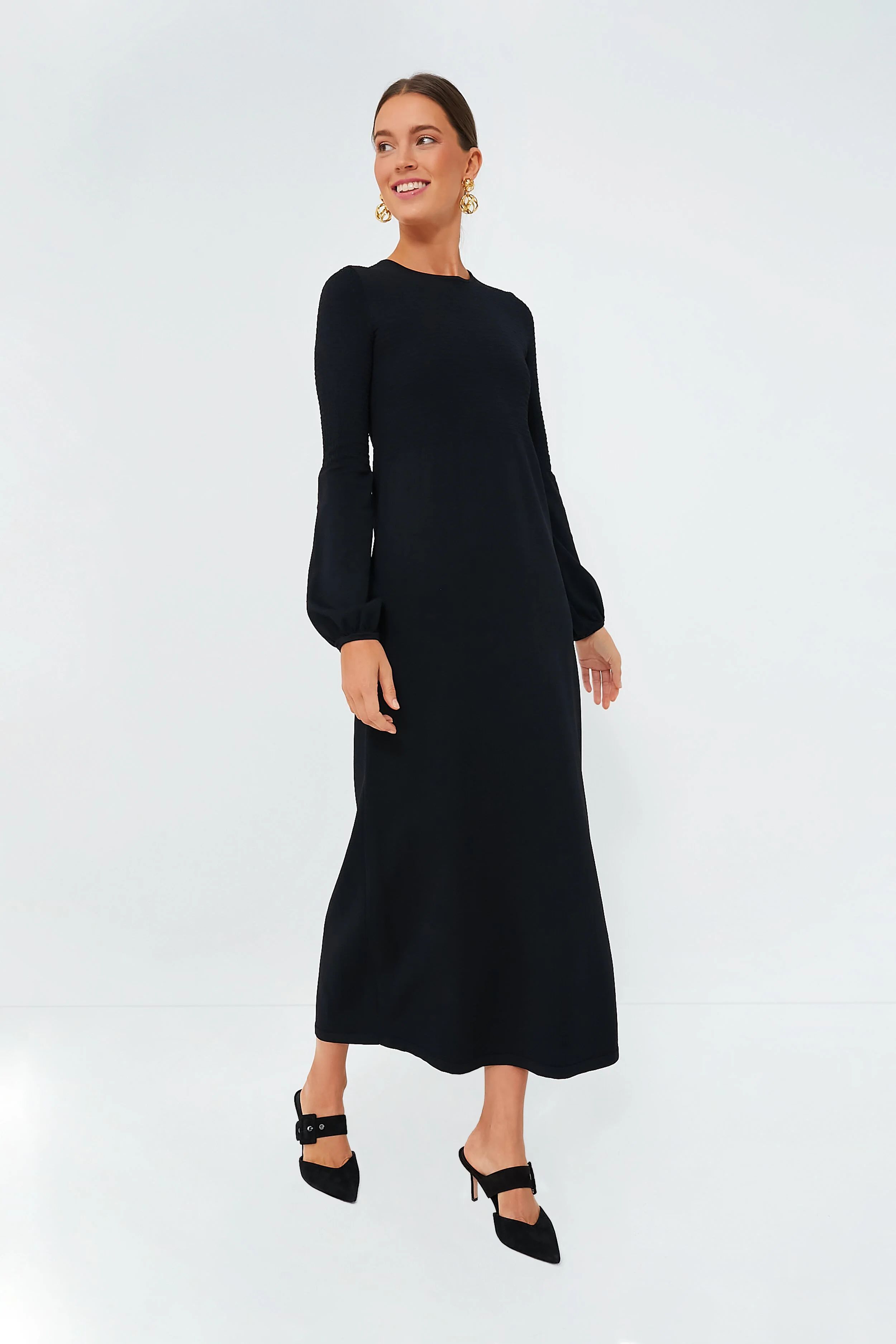 Black Double Knit Lennox Dress | Tuckernuck (US)
