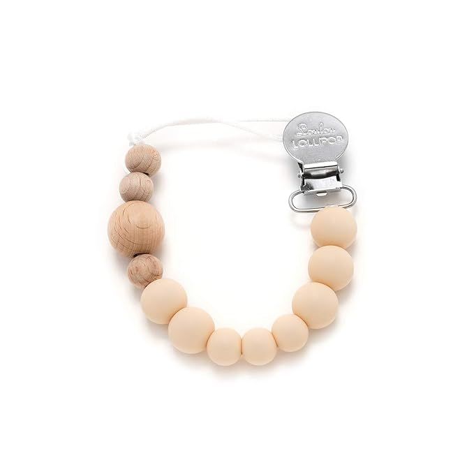 Loulou Lollipop - Colorblock Wood + Best Silicone Pacifier Clip and Holder – Beige | Amazon (US)