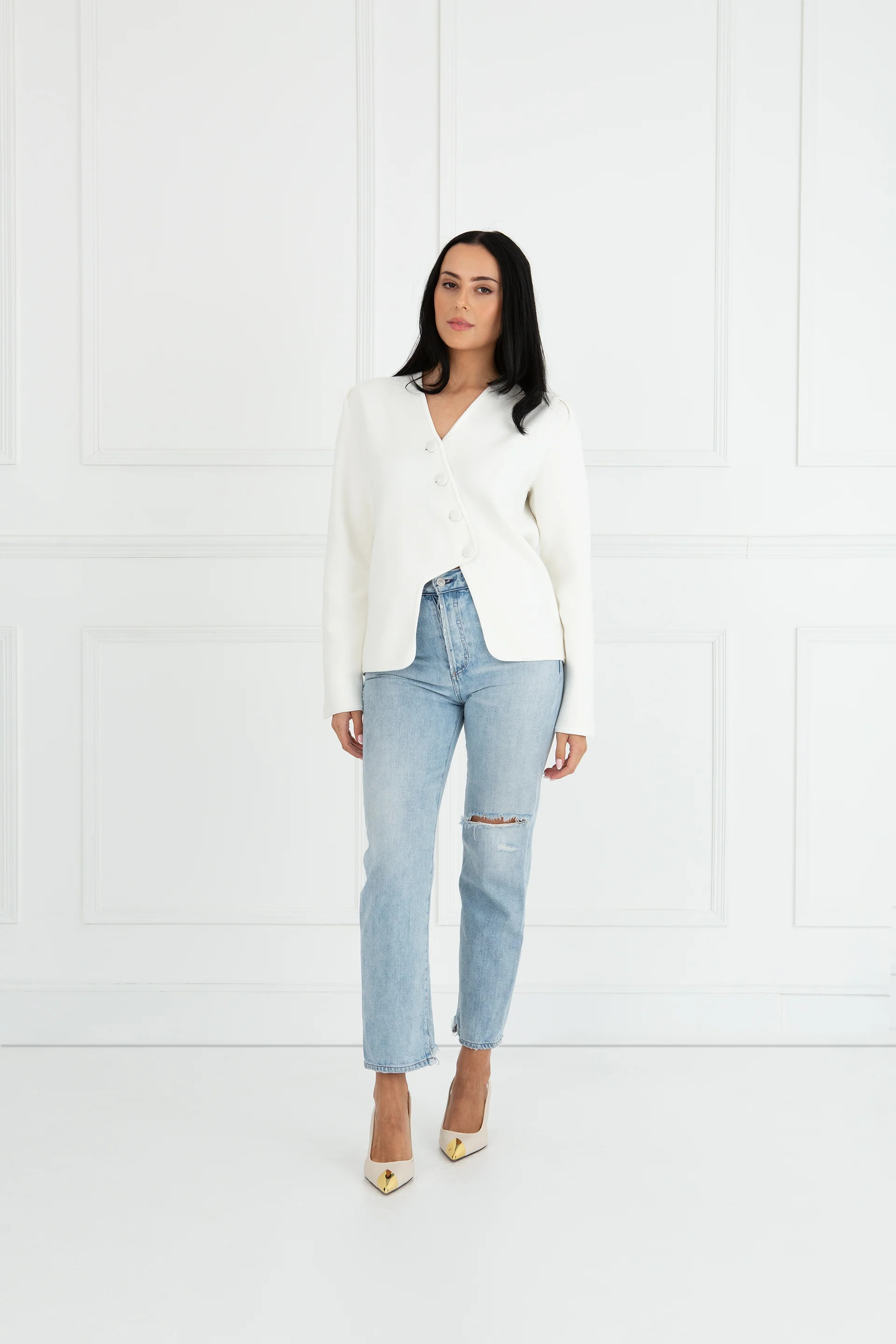 The Clara | Wave Cardigan Cream | Sinead Keary