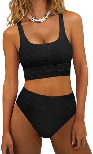 ANRABESS Bikini Sets for Women Summer 2026 High Waisted 2 Piece Bathing Suit Tummy Control Swimsu... | Amazon (US)
