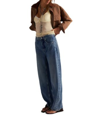 Free People Women's Truro Baggy Puddle High-Rise Jeans - Macy's | Macy's