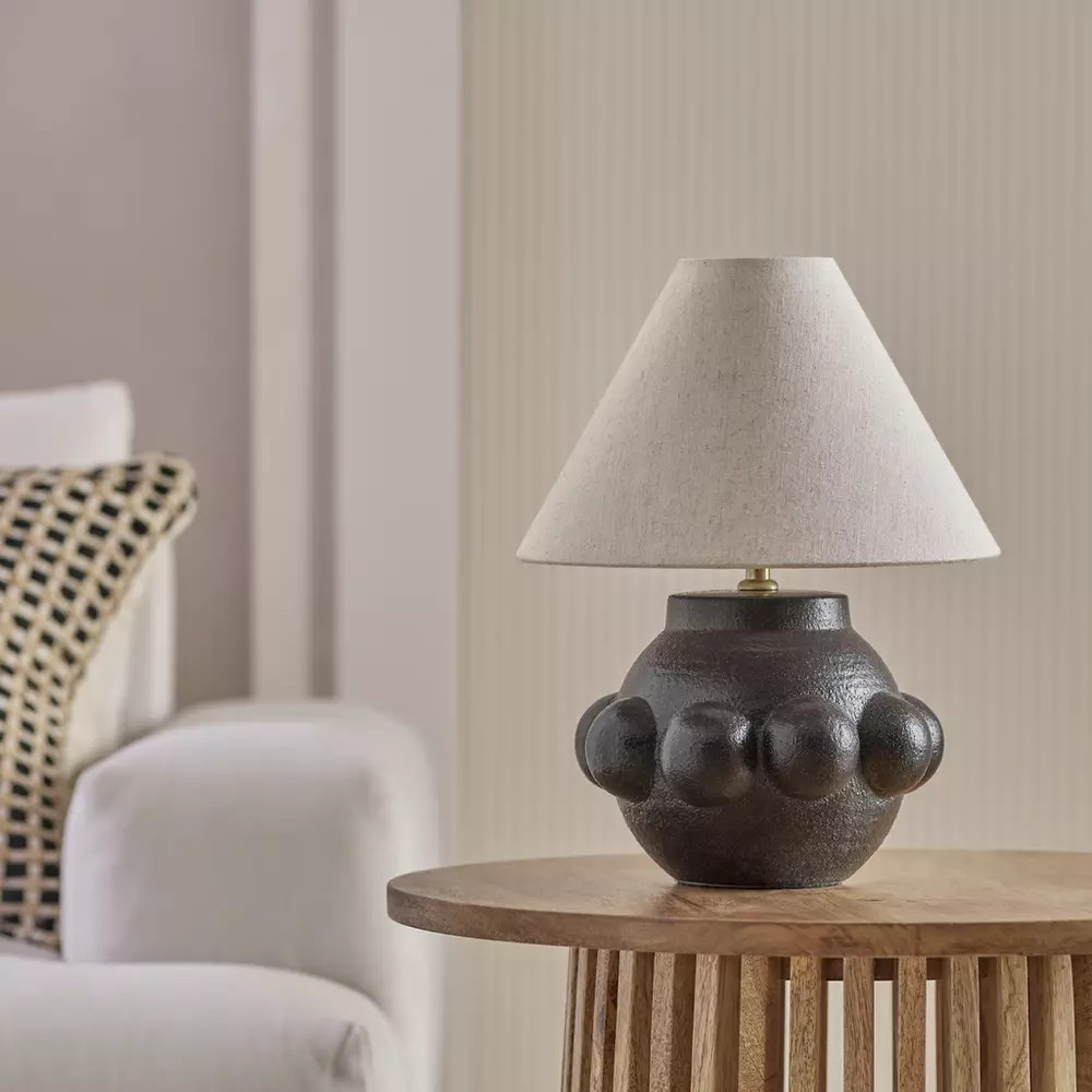 Habitat Eva Bobble Ceramic Mini Table Lamp - Black | Habitat UK