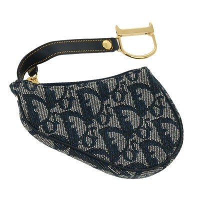 Christian Dior Trotter Canvas Saddle Coin Purse Navy Auth am3626  | eBay | eBay US
