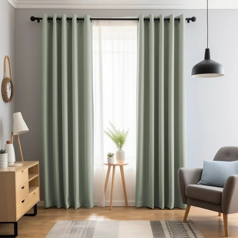PrimeBeau Sage Blackout Curtains, Thermal Insulated Panels, 52 x 96 inch, 2-Pack | Walmart (US)