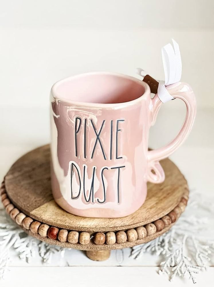 Rae Dunn Pink Tinker Bell Pixie Dust Coffee, Tea Mug | Amazon (US)