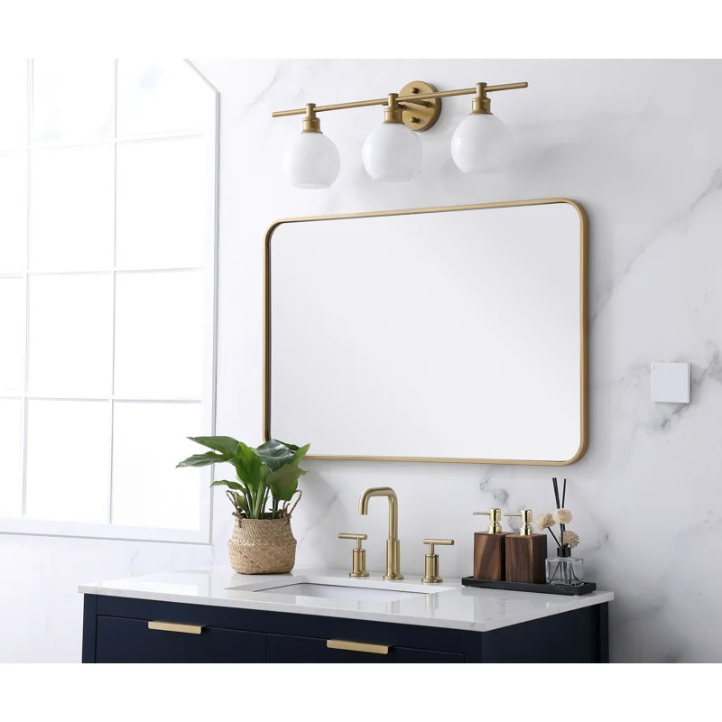 Alessandra Soft Corner Metal Accent Mirror | Wayfair North America