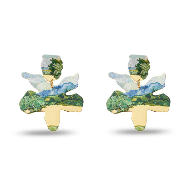 WHEAT FIELDS THE MET X LELE VAN GOGH SMALL PAPER LILY EARRINGS | LELE SADOUGHI