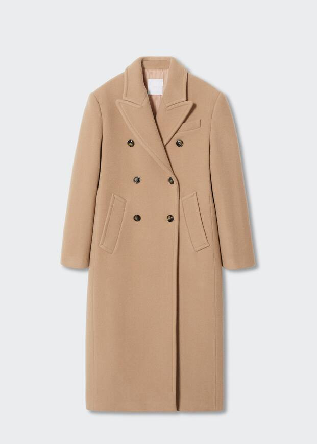 Double-breasted virgin wool coat -  Women | Mango USA | MANGO (US)