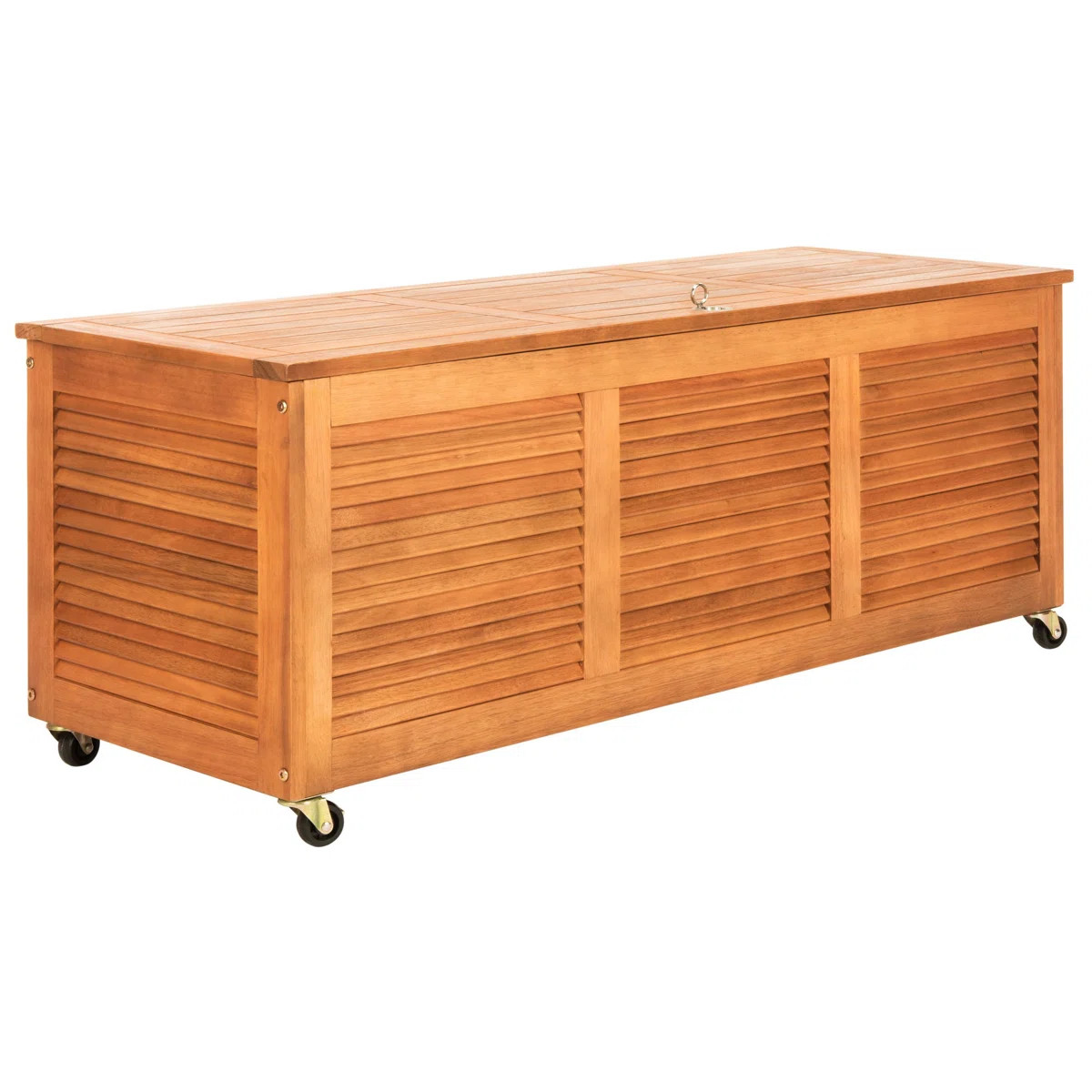 50 Gallon Eucalyptus Solid Wood Deck Box with Wheels | Wayfair North America