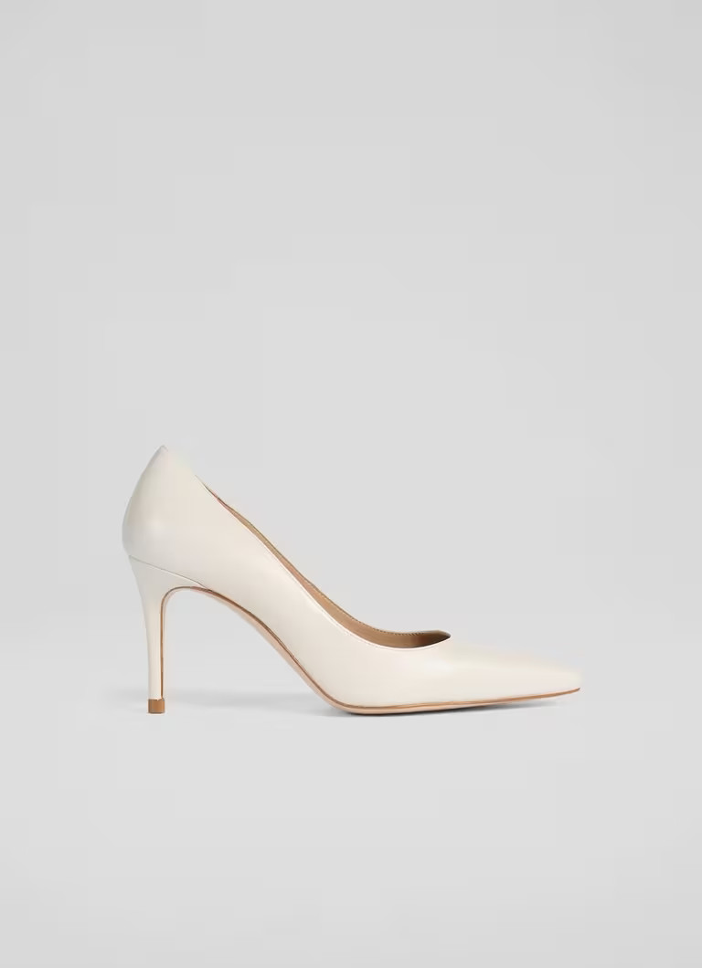 New Floret Cream Leather Pointed Courts | L.K. Bennett (UK)