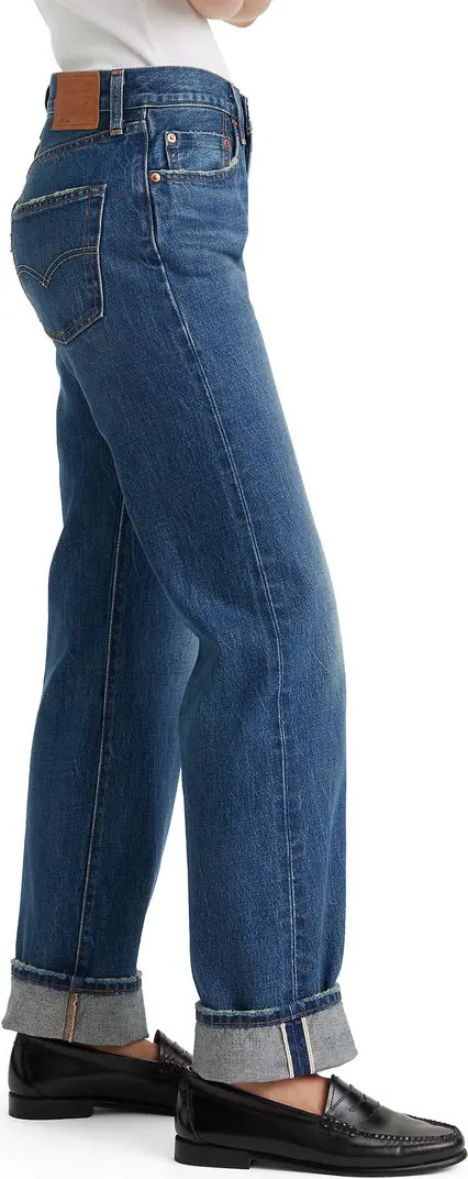501® '90s Cuffed Relaxed Straight Leg Selvedge Jeans | Nordstrom Rack
