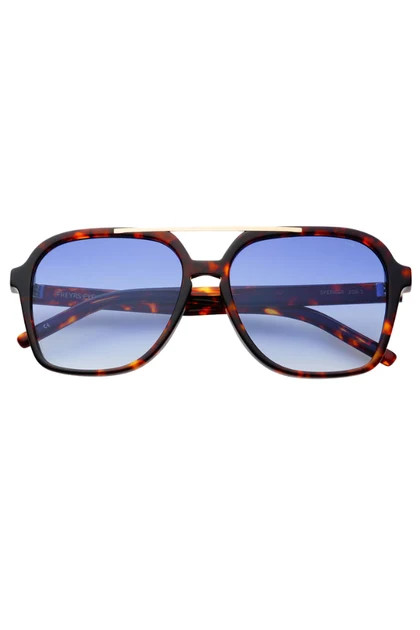 Freyrs Spencer Tortoise Blue Aviator Sunglasses | The Willow Tree