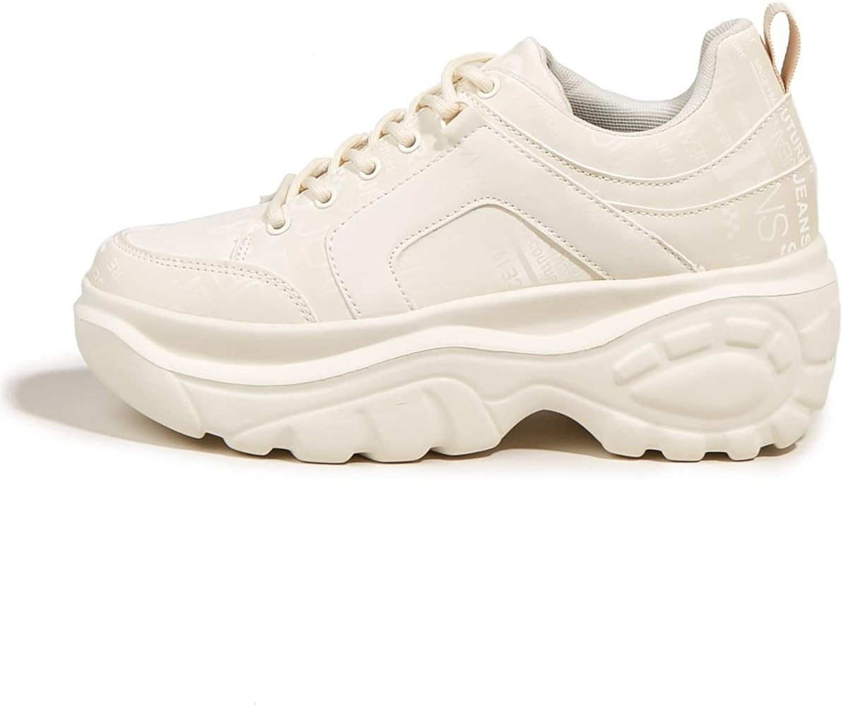 LUCKY STEP Women Chunky Platform Dad Colorblock White Neon Green Fuchsia Hologram Silver Casual L... | Amazon (US)