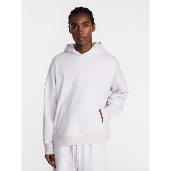 No Boundaries Boxy Fit Oversized Fleece Hoodie with Long Sleeves, Men's XS-4XLT | Walmart (US)