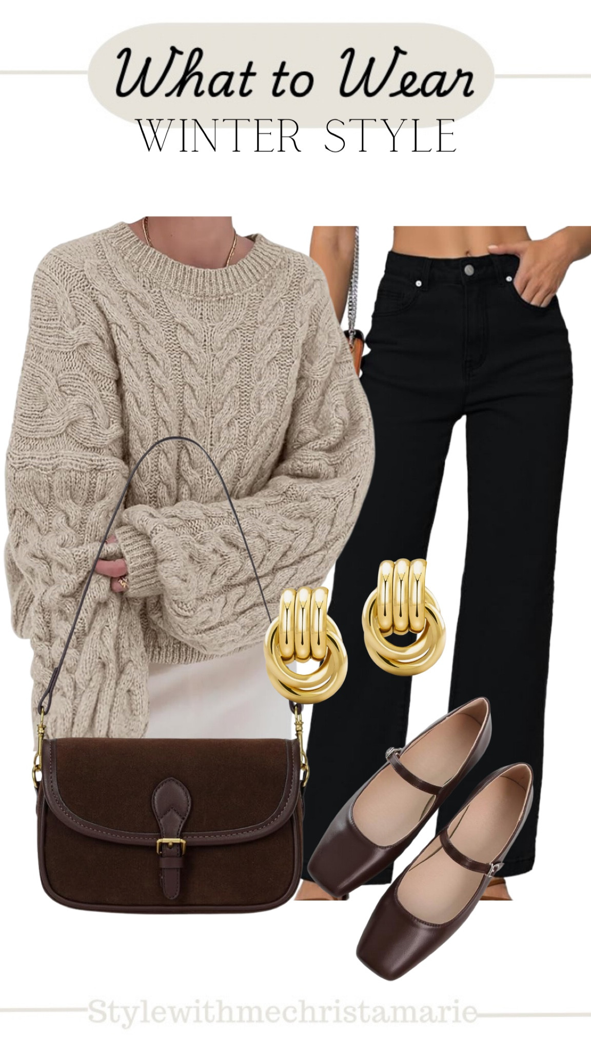 Amazon winter style! Outfit idea! Cozy chunky knit with blacks and browns 

#LTKFindsUnder50 #LTKFindsUnder100 #LTKStyleTip