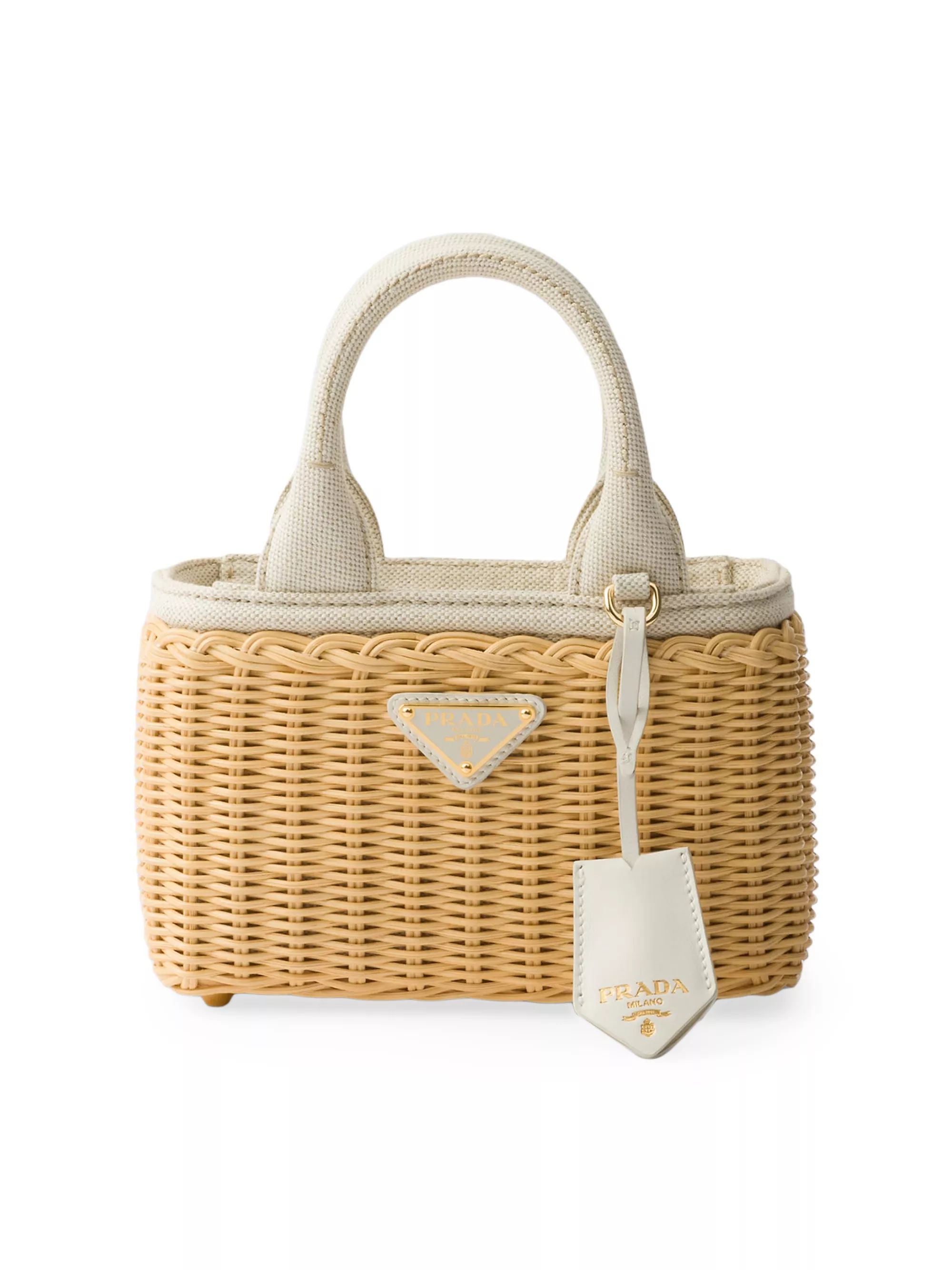 Woven Fabric and Linen Blend Mini Tote Bag | Saks Fifth Avenue