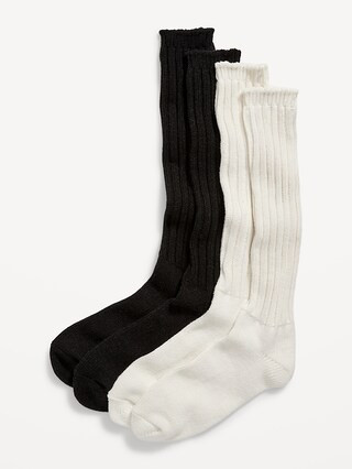 Slouchy Rib-Knit Boot Socks 2-Pack for Women | Old Navy (US)