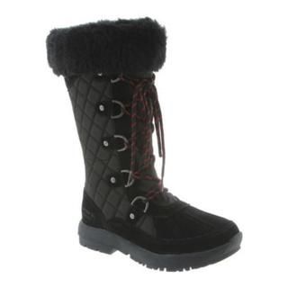 Women's Bearpaw Quinevere Lace-Up Boot Black II Waterproof Leather/Nylon | Bed Bath & Beyond