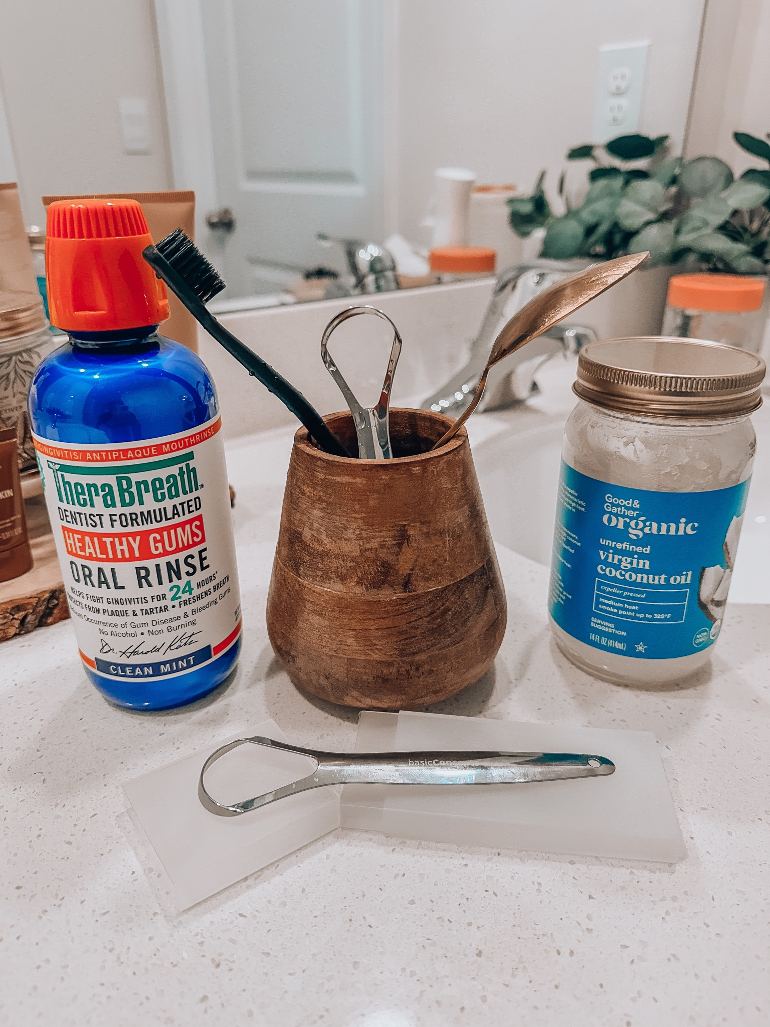 My daily Oral Care lineup! 🦷🪥

1. Oil Pulling for 15-20 minutes with Organic Unrefined Virgin Coconut Oil (that may sound like a long time but it honestly goes by fast because I habit stack and multitask while doing it!)
2. Brushing
3. Flossing
4. Tongue Scraping (which also helps with gut health! 👏🏽)
5. Gargling with Mouth Wash

My routine used to simply consist of just brushing. I would occasionally floss and use mouth wash, but I was so inconsistent with them. I literally did the bare minimum. 

But when I tell you that creating and utilizing this oral care routine has been life changing….it has been LIFE CHANGING. 

I 100% noticed a difference immediately after completing all steps on the first day. Immediately! My mouth/breath feels so much cleaner and refreshed and it lasts all day long. I will never go back. 

Linking the products I love and use! 

#LTKunder50 #LTKbeauty #LTKFind