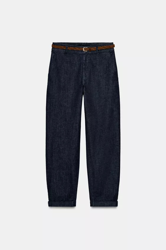 BRAIDED BELT CHINO PANTS | Zara US