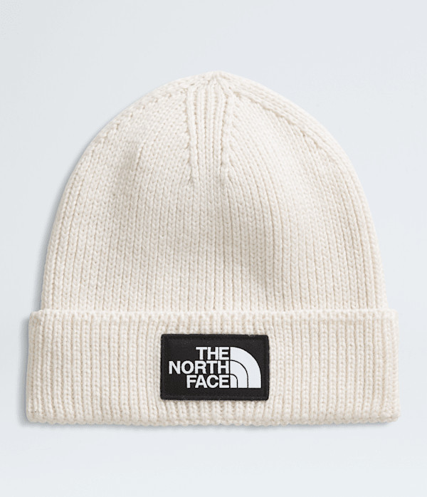 The North Face TNF™ Logo Box Cuffed Beanie: White Dune | The North Face (US)