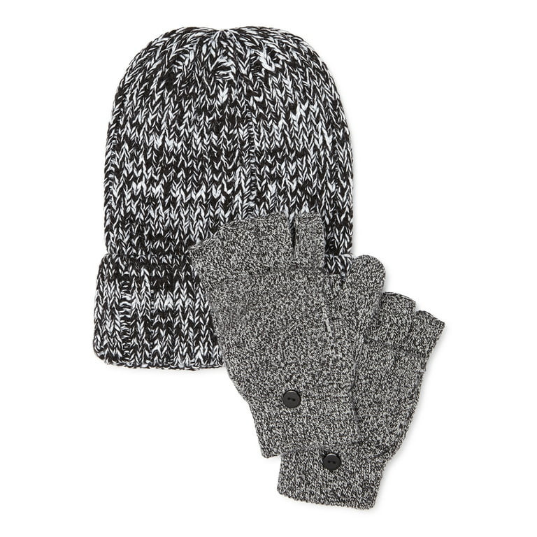 Time and Tru Women’s Ribbed Beanie and Pop Top Glove Set | Walmart (US)